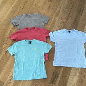 4 men’s polo by Ralph Lauren v neck tshirts